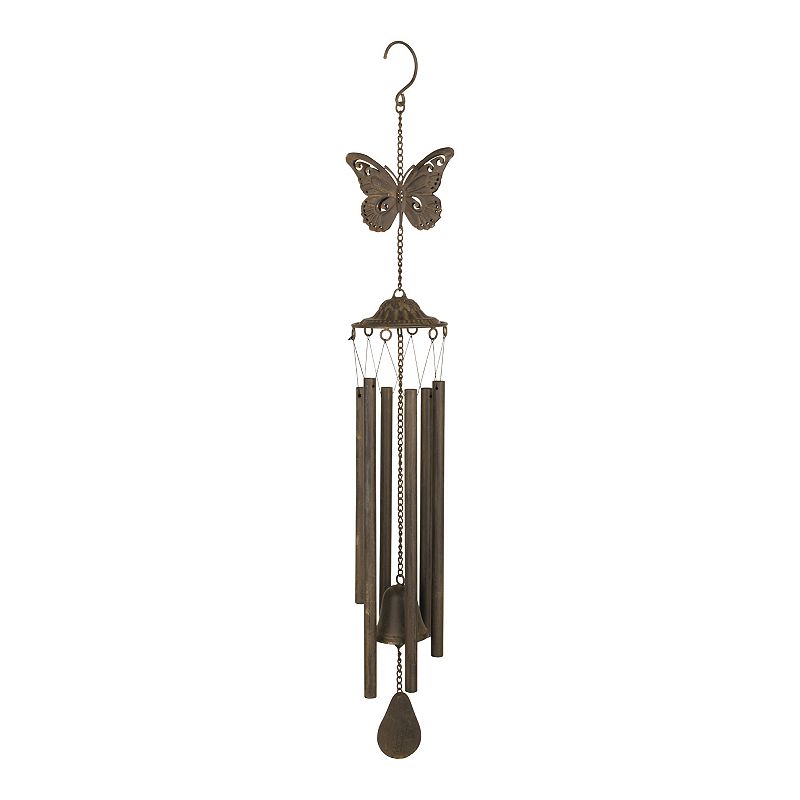 Carson Rustic Country Butterfly Windchime Wall Decor, Multicolor