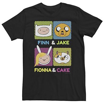 Big & Tall Cartoon Network Adventure Time Finn Jake Fionna Cake Tee