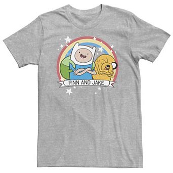 Big & Tall Cartoon Network Adventure Time Finn & Jake Rainbow Banner Tee