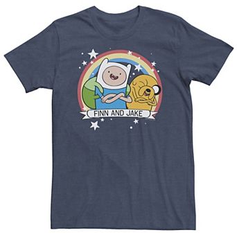 Big & Tall Cartoon Network Adventure Time Finn & Jake Rainbow Banner Tee