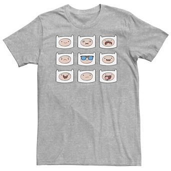 Big & Tall Adventure Time Finn's Many Faces Grid Tee