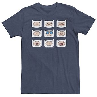 Big & Tall Adventure Time Finn's Many Faces Grid Tee