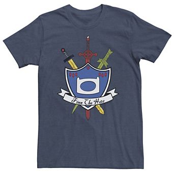 Big & Tall Adventure Time Finn The Hero Sword And Shield Banner Tee