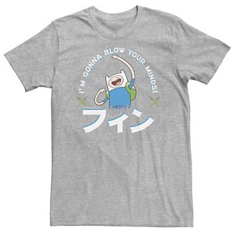 Big & Tall Cartoon Network Adventure Time Finn I'm Gonna Blow Your Minds Kanji Portrait Tee