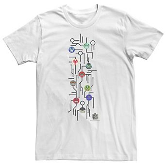 Big & Tall Cartoon Network Ben 10 Alien Icons Map Tee