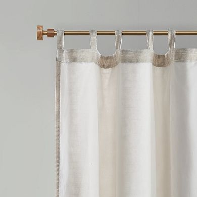 Madison Park 1-panel Barnet Faux Linen Light Filtering Tab Top Window Curtain