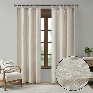 Madison Park 1-panel Barnet Faux Linen Light Filtering Tab Top Window Curtain