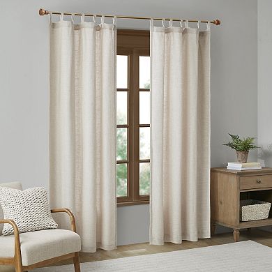 Madison Park 1-panel Barnet Faux Linen Light Filtering Tab Top Window Curtain
