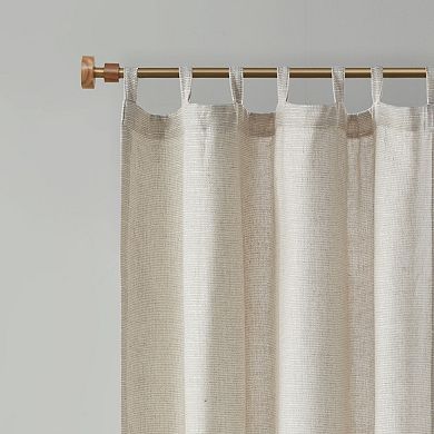 Madison Park 1-panel Barnet Faux Linen Light Filtering Tab Top Window Curtain