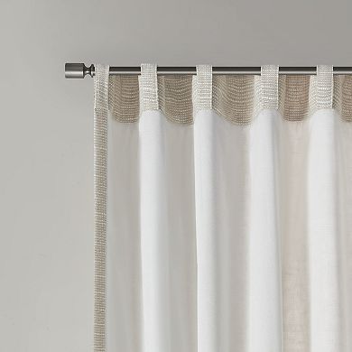 Madison Park 1-panel Barnet Faux Linen Light Filtering Rod Pocket and Back Tab Window Curtain