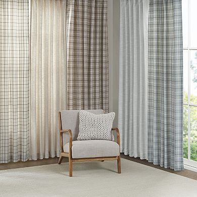 Madison Park 1-panel Barnet Faux Linen Light Filtering Rod Pocket and Back Tab Window Curtain