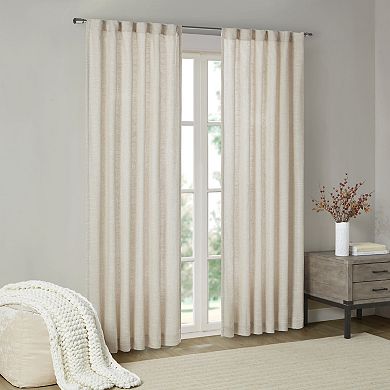 Madison Park 1-panel Barnet Faux Linen Light Filtering Rod Pocket and Back Tab Window Curtain