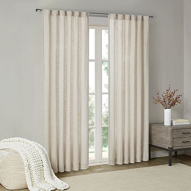 Madison Park 1-panel Barnet Faux Linen Light Filtering Rod Pocket and Back Tab Window Curtain