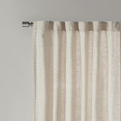 Madison Park 1-panel Barnet Faux Linen Light Filtering Rod Pocket and Back Tab Window Curtain