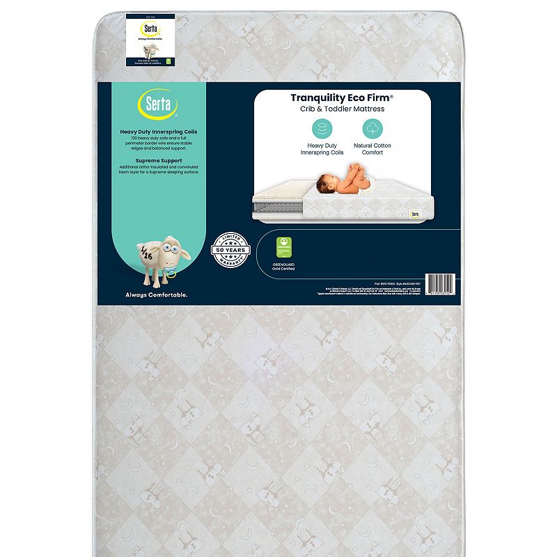 Serta Tranquility Eco Firm Crib Mattress in Tan