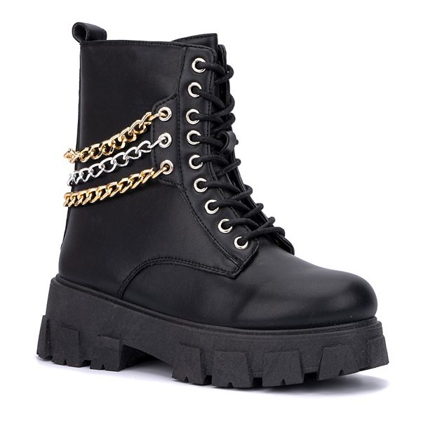 N°21 COMBAT BOOTS WITH CHAIN Woman Black