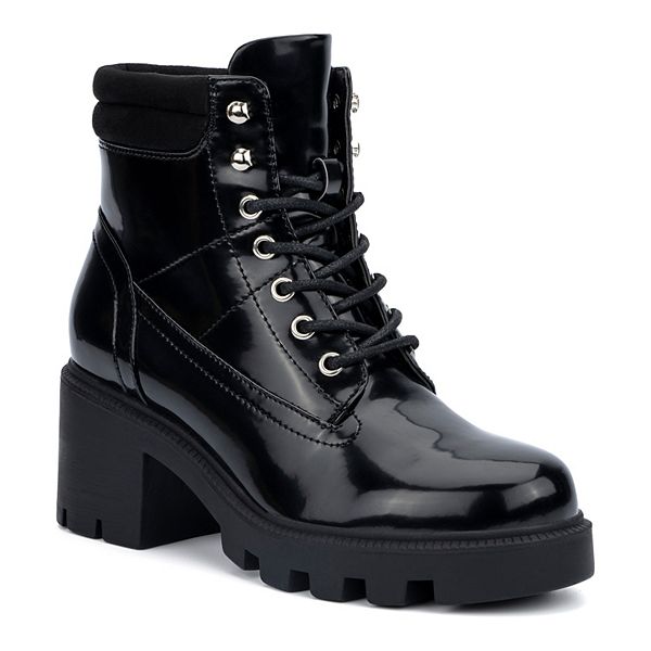 Olivia Miller Sandra Women's Block Heel Combat Boots