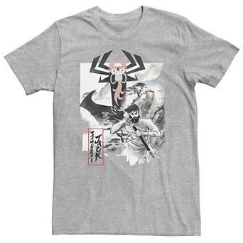 Big & Tall Cartoon Network Samurai Jack Aku Water Color Paint Sketch Tee