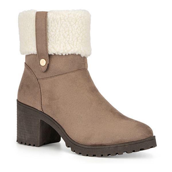 Olivia Miller Amy Women's Sherpa Cuff Ankle Boots