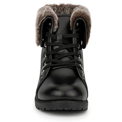 Olivia Miller Ana Women s Faux Fur Combat Boots