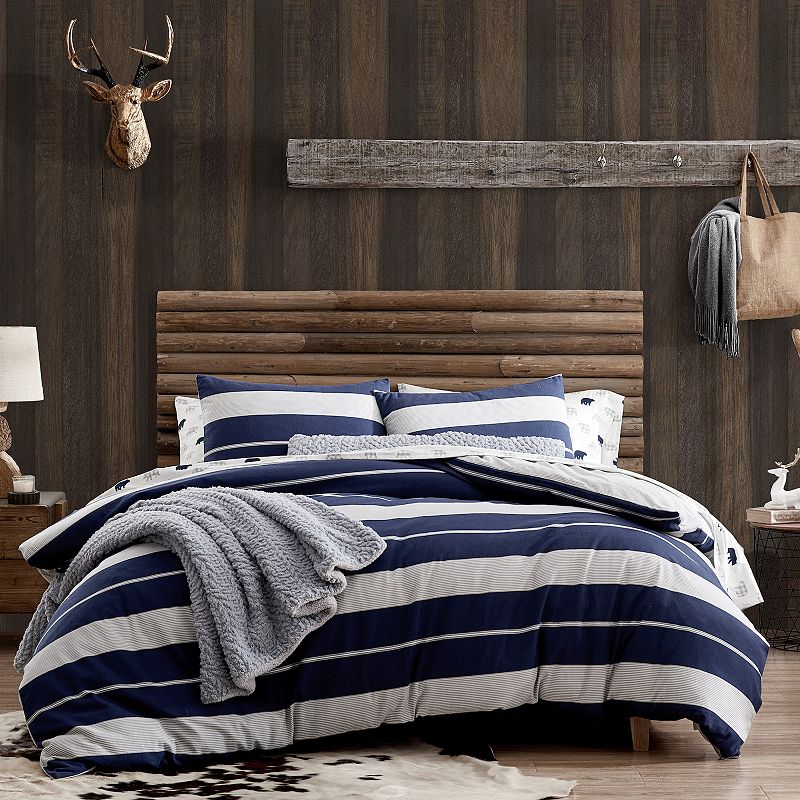 G.H. Bass & Co. River Stripe Comforter Set with Shams, Blue, King