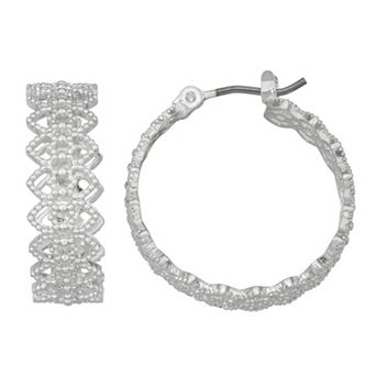 Napier Lace Hoop Earrings