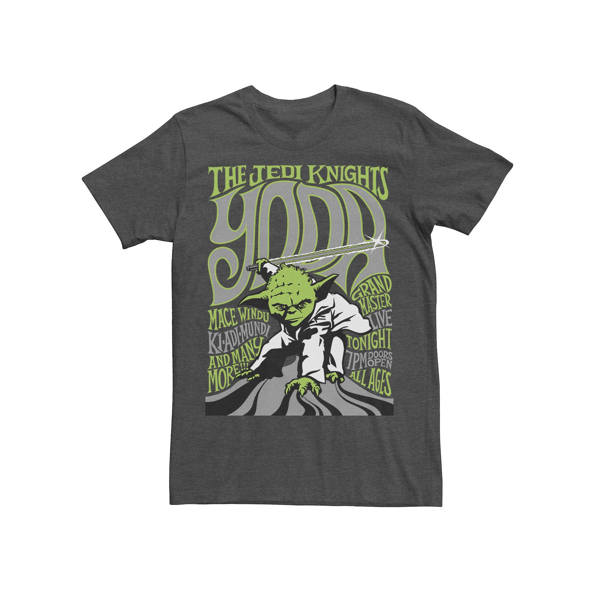 Mens Star Wars Yoda And Jedi Knights Tonight Graphic Tee, Size: Small, Gre