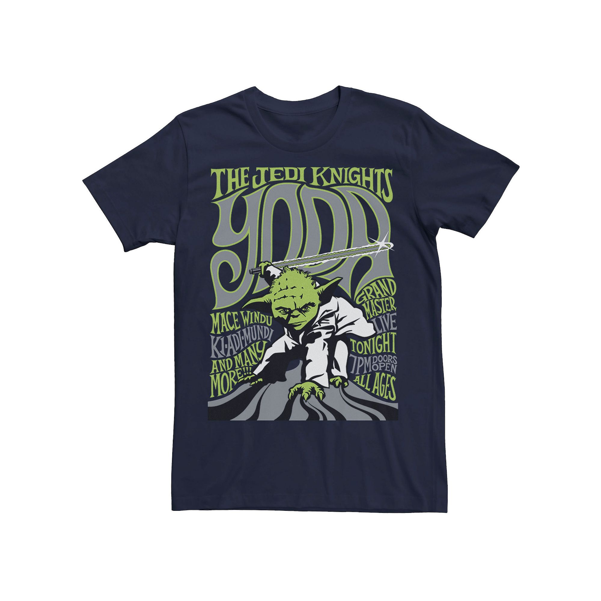 Mens Star Wars Yoda And Jedi Knights Tonight Graphic Tee, Size: Small, Blu
