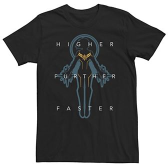 Big & Tall Marvel Captain Marvel Higher Further Faster Tee