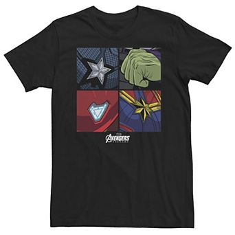 Big & Tall Marvel Avengers Hero Emblems Logo Tee