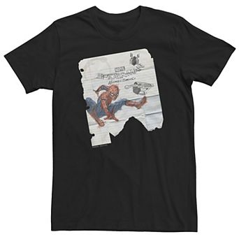 Big & Tall Marvel Spider-Man Homecoming Doodle In Class Tee