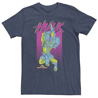 Big & Tall Marvel Thor Ragnarok Hulk Hammer Stance Neon Retro Tee