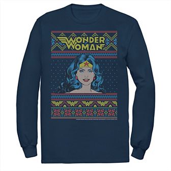 Men's DC Comics Wonder Woman Holiday Portrait Long Sleeve Graphic Tee