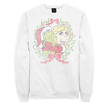 Men's The Muppets Kermit And Miss Piggy Christmas Wreath Tee Sweatshirt