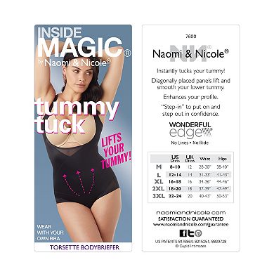 Women's Naomi and Nicole® Ultra-Firm Control Shapewear Inside Magic Tummy Tuck Torsette Bodybriefer 7600