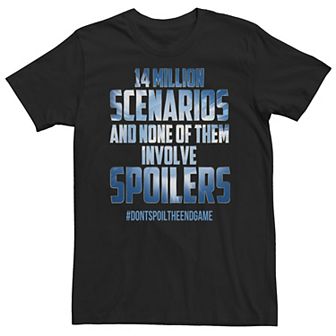 Big & Tall Marvel Avengers Endgame Millions Of Scenarios No Spoilers Tee