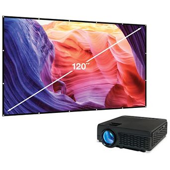 GPX Projector with Bluetooth & 120" Projection Screen