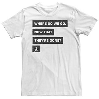 Big & Tall Marvel Avengers Endgame Where Do We Go Quote Tee