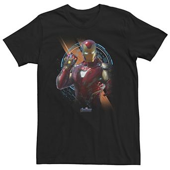 Big & Tall Marvel Avengers Endgame Iron Man Time Travel Platform Logo Tee
