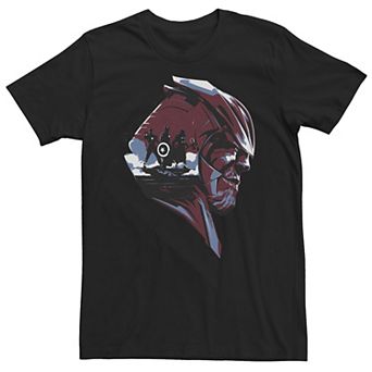 Big & Tall Marvel Avengers Endgame Thanos Head Avengers Silhouette Tee