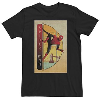 Big & Tall Marvel Spider-Man Far From Home Spider-Man Vintage Poster Tee