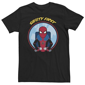 Big & Tall Marvel Spider-Man Far From Home Safety First Circle Portrait Tee
