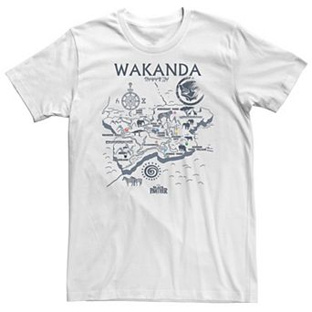 Big & Tall Marvel Black Panther Kingdom of Wakanda Map Tee