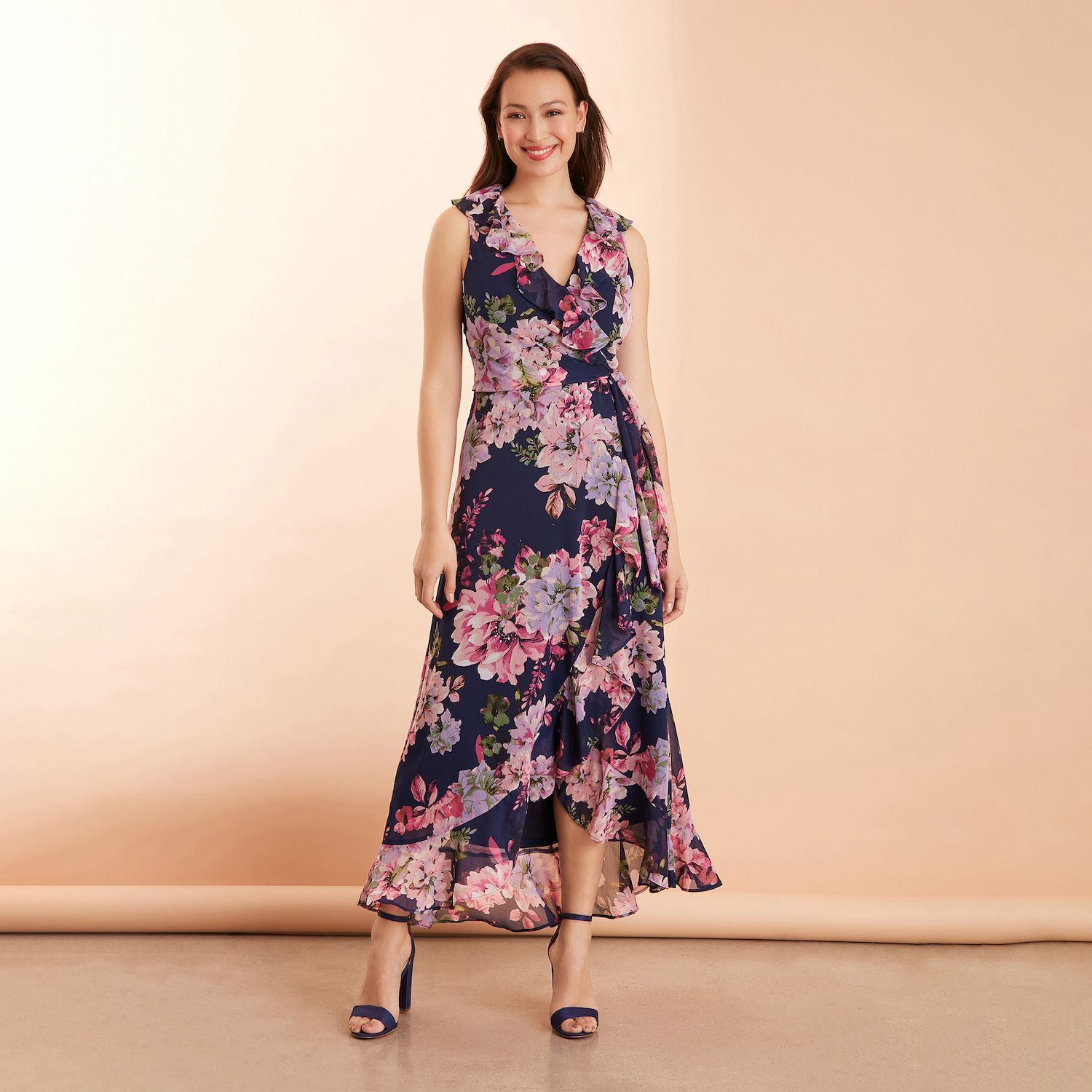 sachin and babi light blue dress 1 Set Plus Size Relaxed Fit Chiffon Dress Coat For Party main image 1