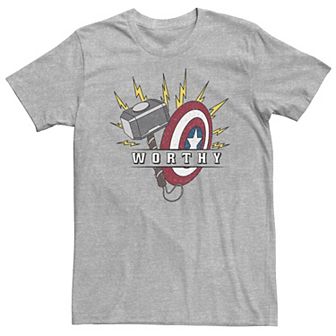 Big & Tall Marvel Avengers Endgame Captain America Hammer Shield Tee