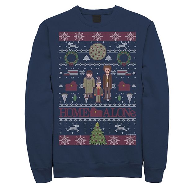 Men s Home Alone Characters Ugly Sweater Sweatshirt Navy Blue Small
