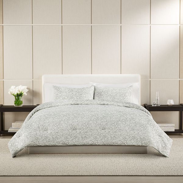 Simply Vera Vera Wang Gray Shadow Floral Comforter Set with Shams