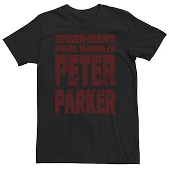 Big & Tall Marvel Spider-Man Far From Home Text Face Fill Tee