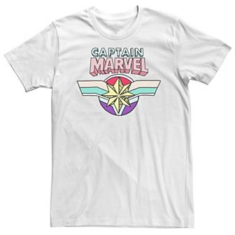 Big & Tall Captain Marvel Cartoon Style Graphic Tee