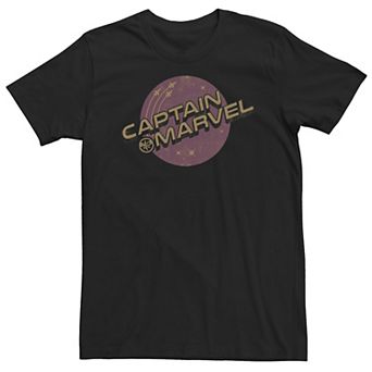 Big & Tall Captain Marvel Purple Planet Graphic Tee